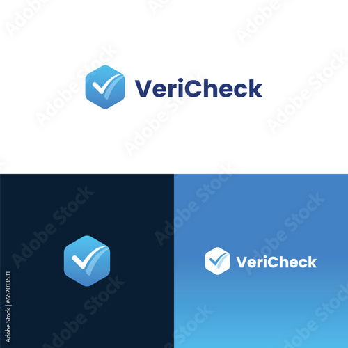 Vector logo for a KYC identity verification company, check mark