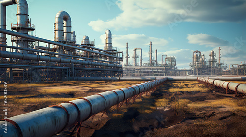 A substantial oil and gas pipeline system involved in the process of oil refining and the transportation of oil and gas