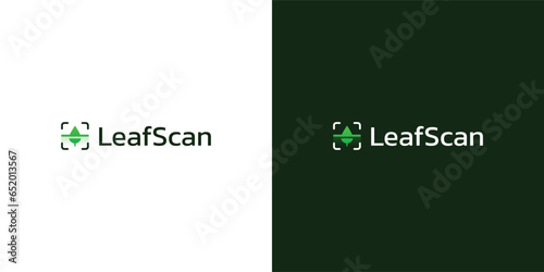 Vector logo for a KYC identity verification company, leaf scan logo