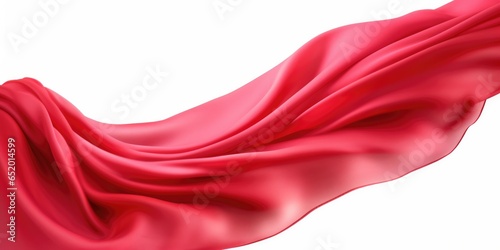 A Representation Of Flying Red Silk Fabric Showcasing Waving Satin Cloth Against A Background