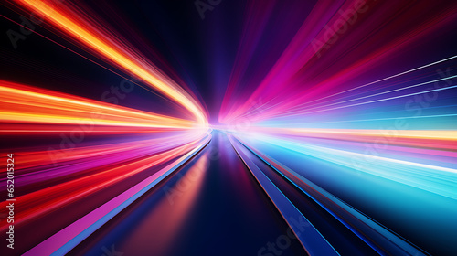 Abstract speed glowing light bold colors background banner illustration - flashy pattern of straight lines Speedy motion blur creating for web banner and wallpaper design