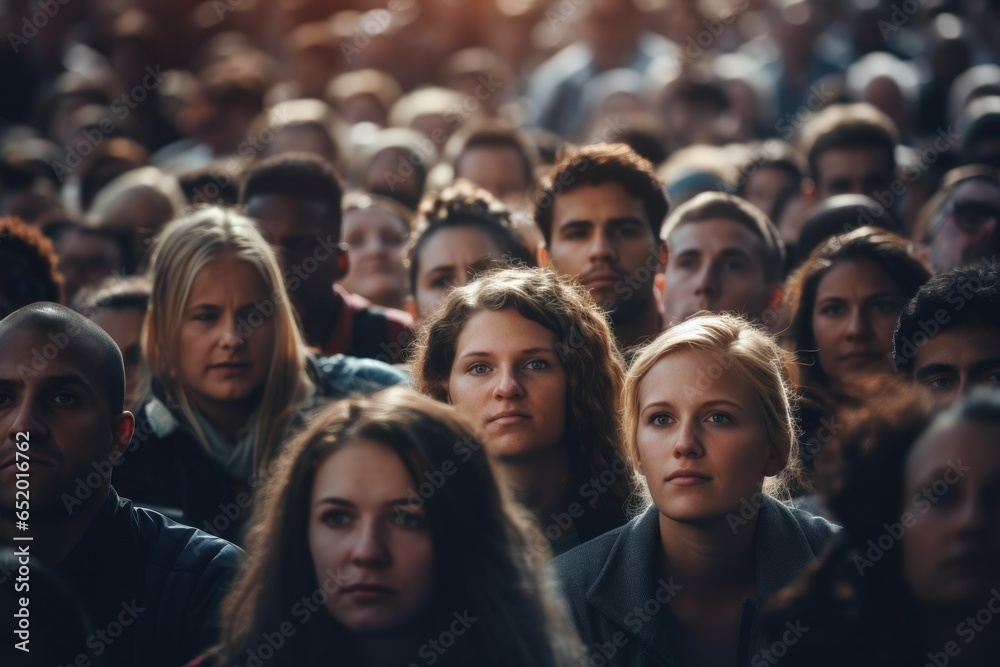 A picture of a large group of people standing together in a crowd. This image can be used to depict a variety of scenarios and events where people come together in large numbers. A picture of a large group of people standing together in a crowd. This image can be used to depict a variety of scenarios and events where people come together in large numbers.