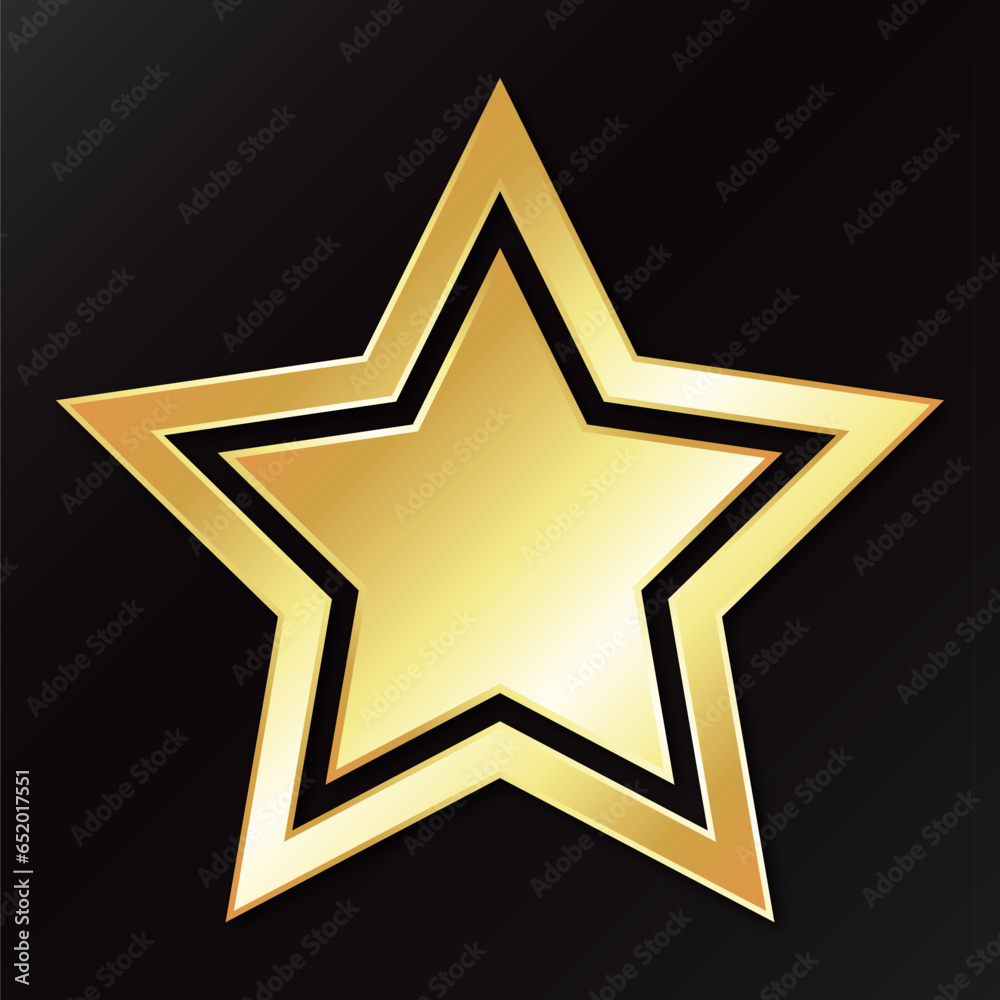 Obraz premium Golden five pointed star unique holiday design