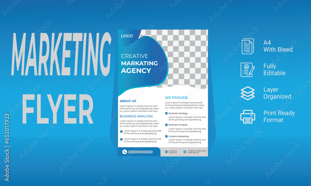 Modern Digital marketing Agency flyer design template , business flyer ...