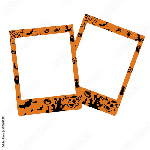 Realistic Polaroid photo halloween style isolated on white background / set of two old polaroid photo frames / Empty photo polaroid / Social media post / polaroid originale