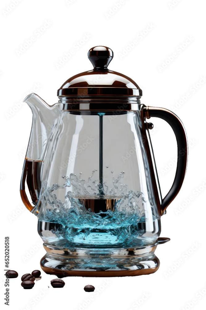 Obraz premium Kettle with hot tea, transparent background