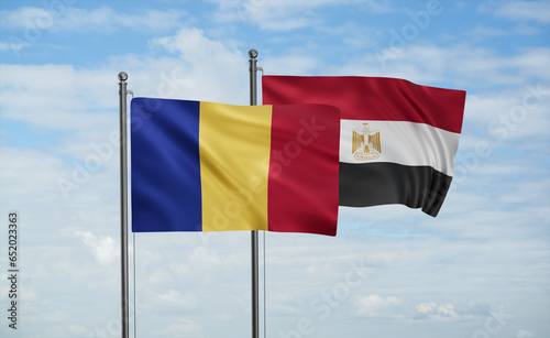 Egypt and Romania flag