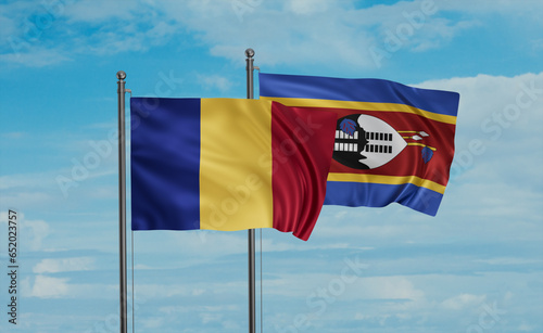 Eswatini and Romania flag