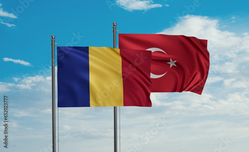 Turkey and Romania flag