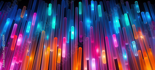 Variety of glowsticks lighting up across a banner  photo