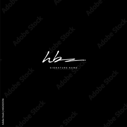 premium HB letter signature logo in handwriting art style monogram vector illustration template