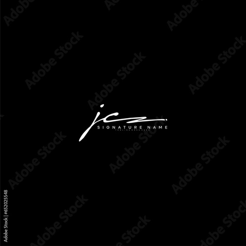 premium JC letter signature logo in handwriting art style monogram vector illustration template