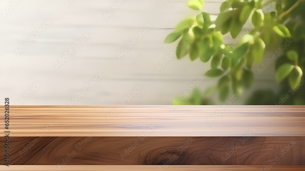 Empty brown wooden table over white concrete wall background. For product display montage. Empty brown wooden table over white concrete wall background. For product display montage.