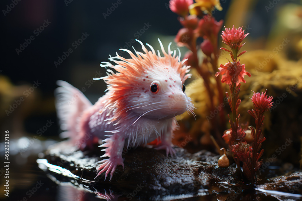 A captivating axolotl, known as the 