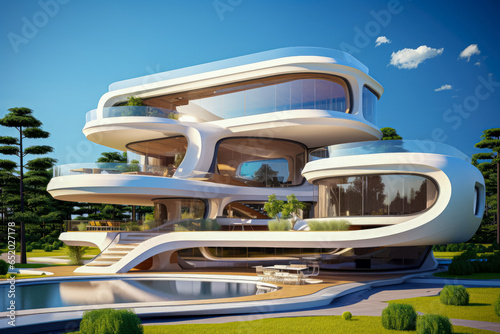 futuristic building