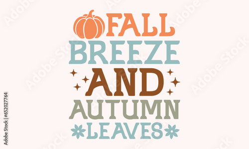 Fall breeze and autumn leaves  Retro SVG Design