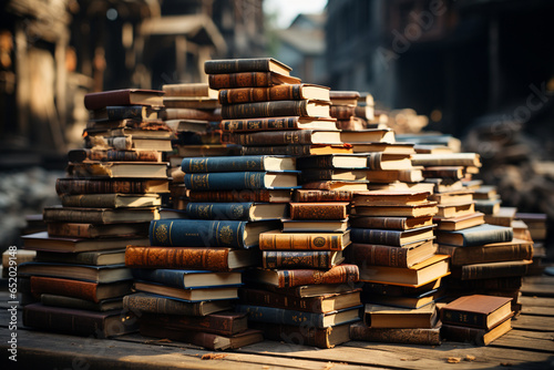 lots of books on shelves in library photo