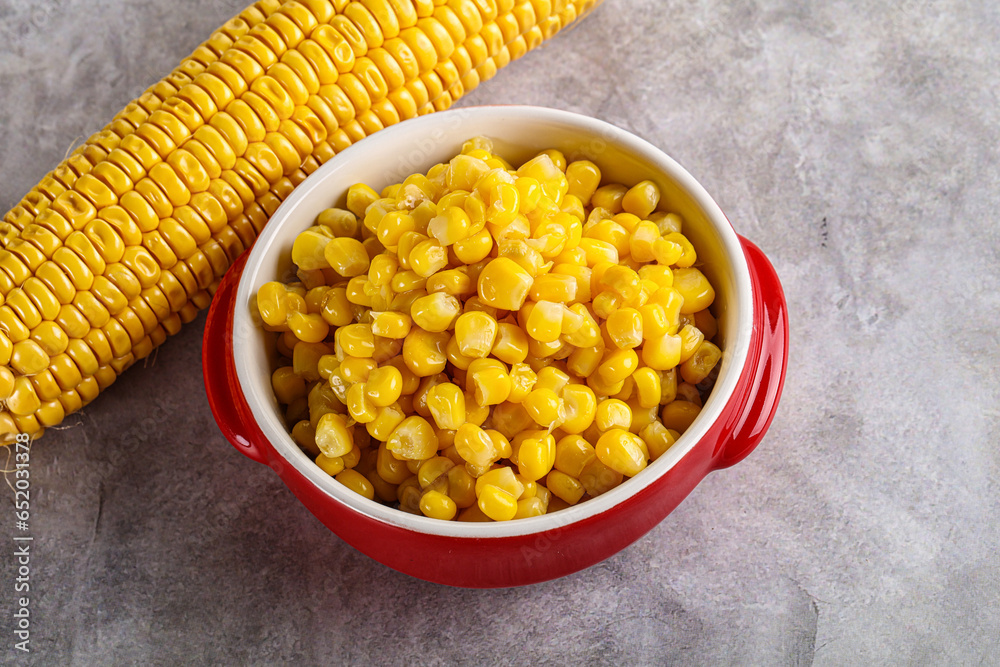 Marinated corn in the bowl Marinated corn in the bowl