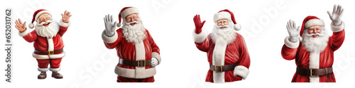 Santa Claus Waving clipart collection, vector, icons isolated on transparent background