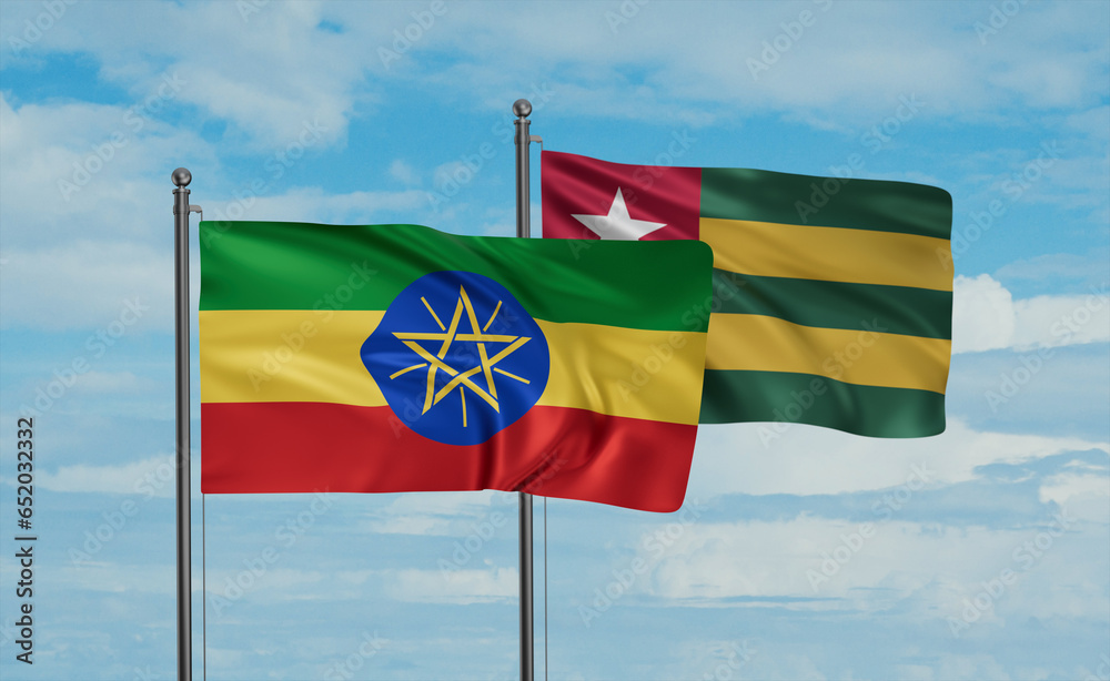 Naklejka premium Togo and Ethiopia flag