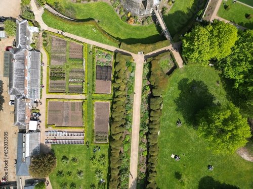  Overhead birds eye drone aerial view   gardens Walmer Castle Deal Kent UK . photo