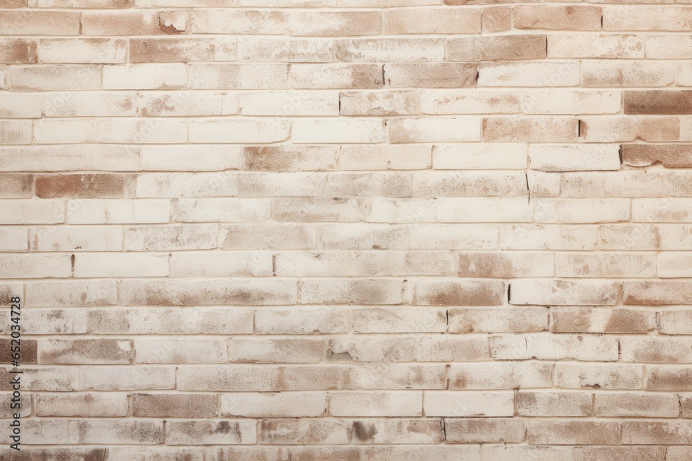 Old brick wall background texture with cream color