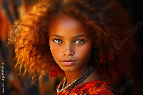 Exquisite Solomon Islands Girl in Portrait photo