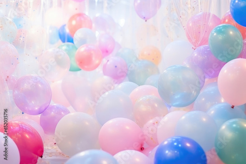 Colorful Balloons and Streamers Delight © AIproduction