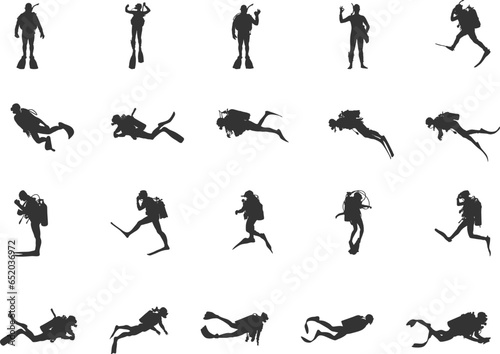 Scuba diving silhouettes, Diver silhouette,  Scuba diving vector, Scuba diver, Free diving silhouette, Scuba diving Svg