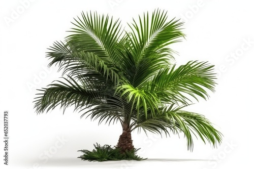 A lush and leafy palm tree  a beautiful decoration in the tropical paradise