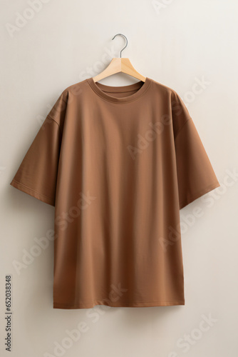 Blank Brown Oversized T-shirt Mockup  © Mikee