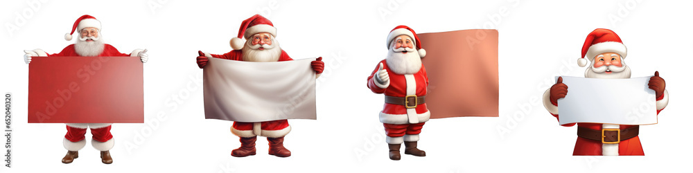 Santa Claus with a Blank Sign clipart collection, vector, icons isolated on transparent background Santa Claus with a Blank Sign clipart collection, vector, icons isolated on transparent background