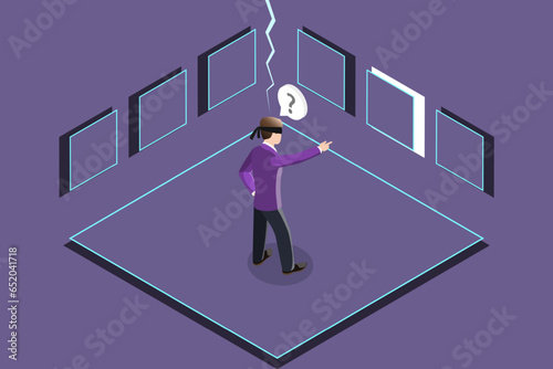 3D Isometric Flat Vector Conceptual Illustration of Intuition, Future Vision