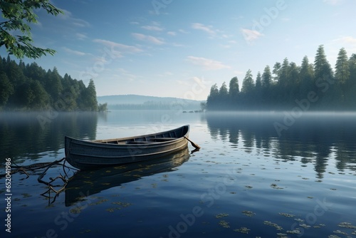 boat on lake, Generative AI