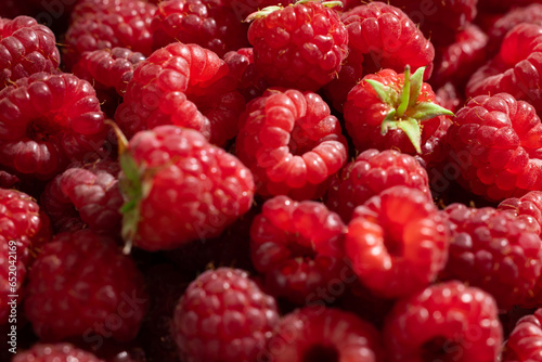 Fresh raspberries close up