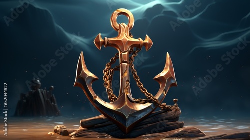 sea anchor illustration AI generated.