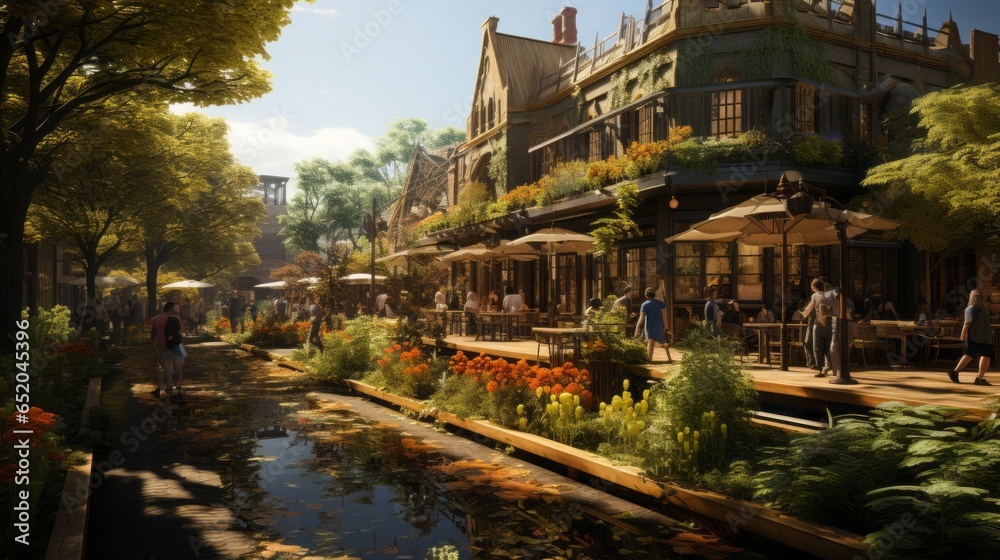 A Scenic Journey Through Europe's Picturesque Landmarks: Exploring the Serene Waterscapes and Charming Architecture of Old Towns, generative AI