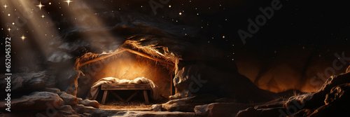 Empty manger with Comet Star photo