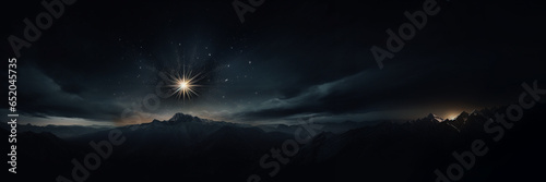 The star shines over the manger of Christmas of Jesus Christ
