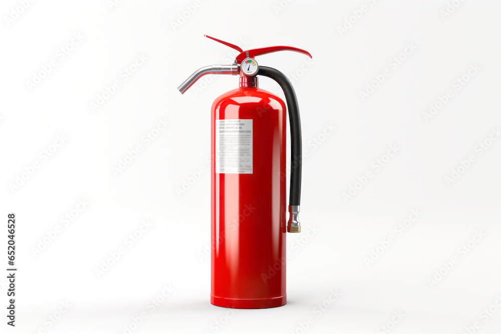 Obraz premium Red large fire extinguisher isolated on white background.generative ai 