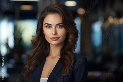 Generative AI picture portrait of amazing gorgeous office worker young woman