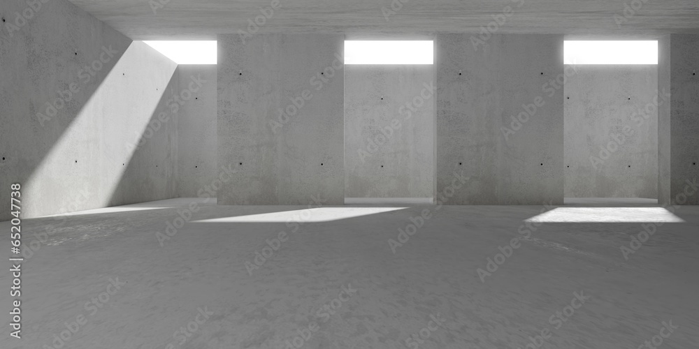 custom made wallpaper toronto digitalAbstract empty, modern concrete room with pillars, ceiling sky opening and rough floor - industrial interior background template