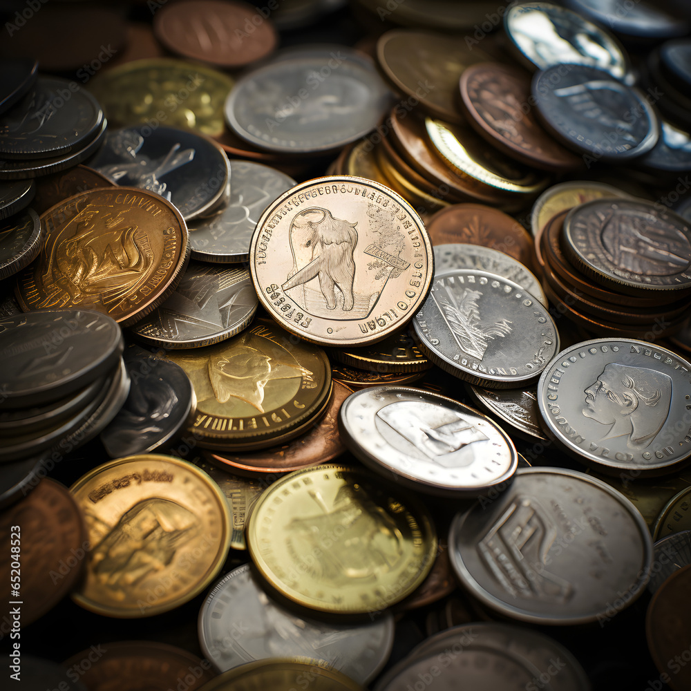 Background full and heap of coins Background full and heap of coins