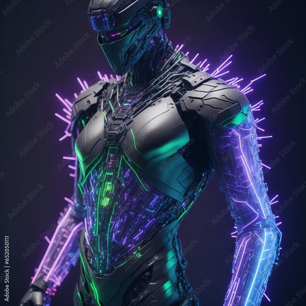 cyborg neon futurista cyborg neon futurista
