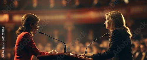 Debates among politicians and opponents of different views. Negotiations and discussion of peace problems. public exchange of thoughts, debate between two parties on current topics