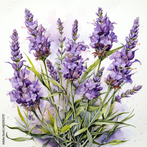 watercolor Lavender clipart  Generative Ai