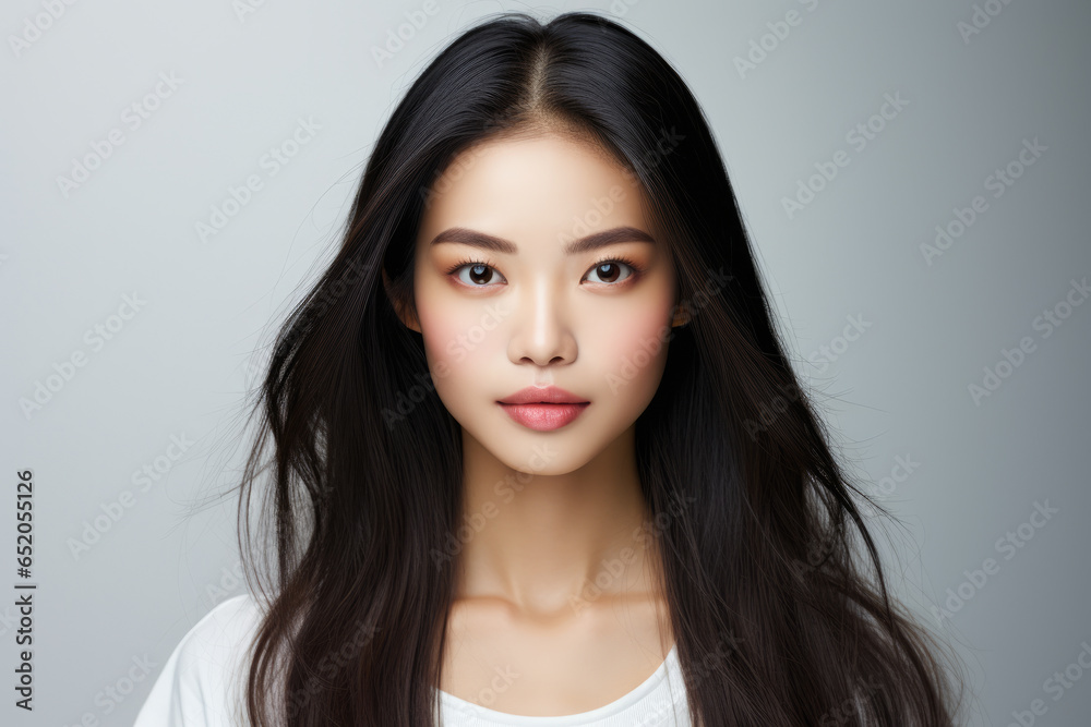 Woman with long black hair posing for picture. This image can be used for various purposes. Woman with long black hair posing for picture. This image can be used for various purposes.