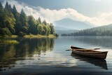 lake and mountains, Generative AI