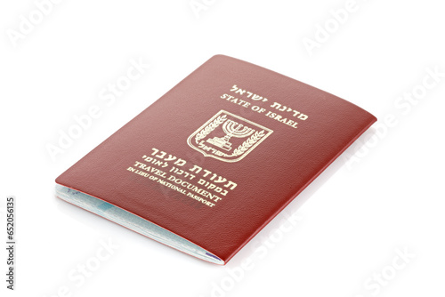 Israeli travel document, laissez-passer. migration journey concept photo