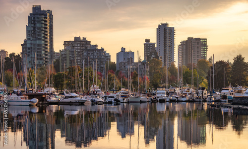 Downtown Vancouver  British Columbia  Canada. Moder City Buildings in Stanley Park